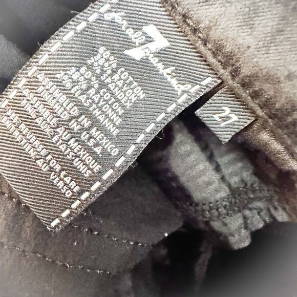 7 For All Mankind Faux Velvet Textured Denim Jeans Black Size 27 - Picture 6 of 7